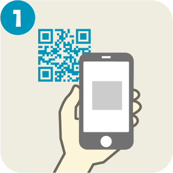 1.Read the QR code with your smartphone.